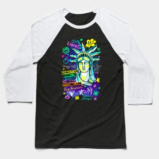 New York City, American liberty, freedom. Cool t-shirt quote trendy street art Baseball T-Shirt